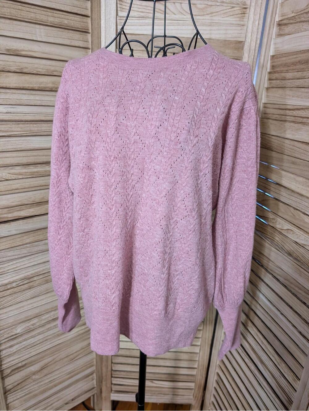 Adrianna Papell‎ Size Large Long Sleeve Pink Sweater